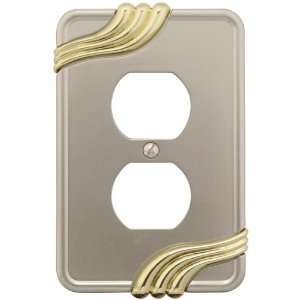 Grayson Nickel & Brass   1 Duplex Outlet Wallplate   CLEARANCE SALE