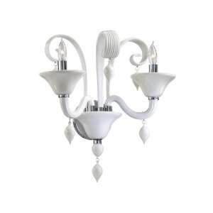  Treviso White Murano Glass Wall Sconce
