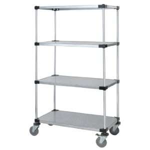  Mobile Solid Cart 24 x 48 x 69H, 4 Solid Shelves, 63H 