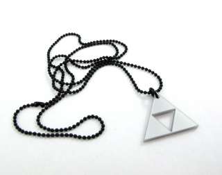 Legend of Zelda Triforce Necklace   Silver Acrylic Plastic   Large 