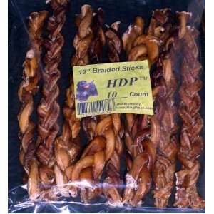  Braided 12 Bully Sticks Thick Select Low Odor, 10 pieces 
