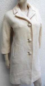   Fursteberg DVF VINTAGE classic cream wool dress jacket trench coat szL