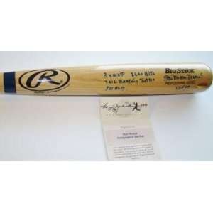 Autographed Stan Musial Baseball Bat   6 STAT F S RJ COA   Autographed 