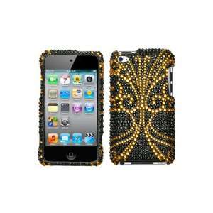  iPod Touch 4G Full Diamond Graphic Case   Golden Butterfly 