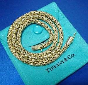 Authentic Tiffany & Co 14k Yellow Gold Wheat Chain Necklace  