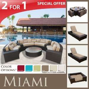  PATIO SOFA SECTIONAL SET MARS DINING SET 2 MODERN CHAISES & SMALL 