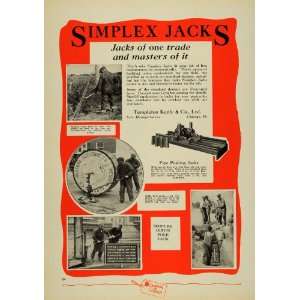 1930 Ad Templeton Kenly & Co. Simplex Jacks Pipe Pole   Original Print 