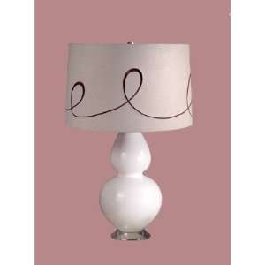    Mavis Table Lamp with Ludwig Drum Shade in White
