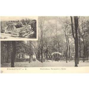 1900 Vintage Postcard   Oberforsthaus and Gardens   Frankfurt Germany