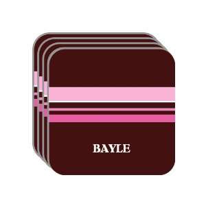 Personal Name Gift   BAYLE Set of 4 Mini Mousepad Coasters (pink 