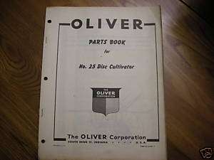 Oliver tractor 25 Disc Cultivator Dealers Part book  