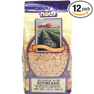 NOW Foods Soybeans Salted Non gmo, 12 Ounce Bags (Pack of 12)  