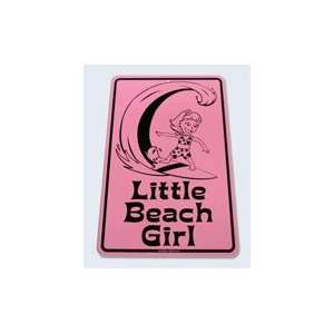  Seaweed Surf Co Little Beach Girl Aluminum Sign 18x12 