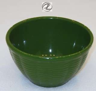 Antique Bowl Green Pottery Vintage Ovenware Bowl Small Basket Weave 