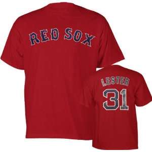  Jon Lester Majestic Player Name and Number Red Boston Red 