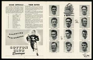 1946 Cleveland Browns vs Miami Seahawks Program  