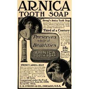   Arnica Tooth Soap Beautifies Teeth   Original Print Ad