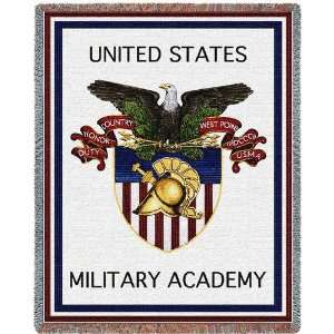  US Military Academy Crest Jacquard Woven Throw   70 x 54 