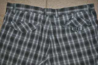 TOSCANO LINEA ROSSO FLAT FRONT PLAID GOLF SHORTS GREY 36 MENS GRAY 