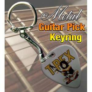  T.REX Metal Guitar Pick Keyring Musical Instruments