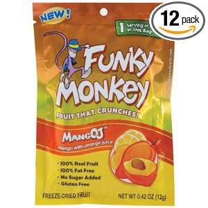 Funky Monkey Dried Fruit, Mangoj, 0.42 Ounce (Pack of 12)  