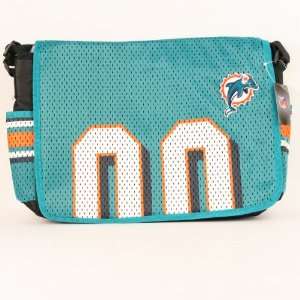  Miami Dolphins Jersey Style Team Messenger Bag (15 x 11 