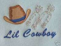 Lil Cowboy Fleece Baby Blanket SET bib shirt Horse NEW  