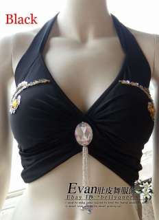 Belly Dance Costume Bra Top Beads Crystal 11Colors IN  