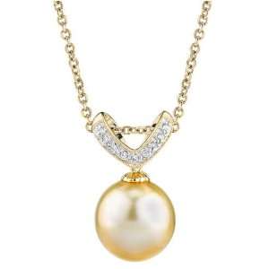 Belissima Golden South Sea Pearl Pendant in 14k Gold 