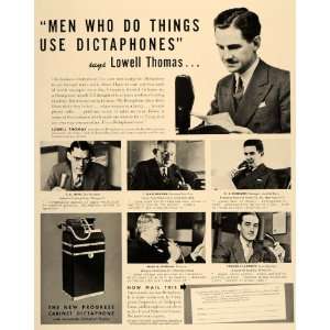  1938 Ad Dictaphone Bridgeport Lowell Thomas Recorder 