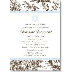  Simply Blue With Brown Toile Invitations Health 