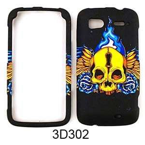   4G CASE 3D TATTOO SKULL WINGS BLACK Cell Phones & Accessories