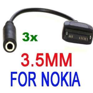  3x 3.5MM Stereo/Audio headphones/earphones/earbuds Adaptor For Nokia 
