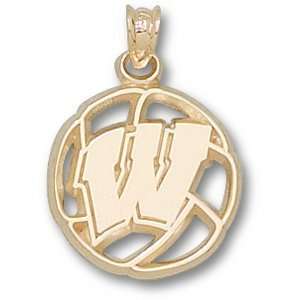   Badgers 5/8in 10k Volleyball Pendant/10kt yellow gold Jewelry