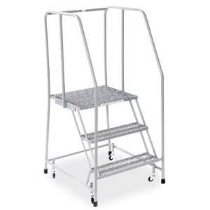  3 Step Rolling Safety Ladder with 20 Top Step   Assembled 
