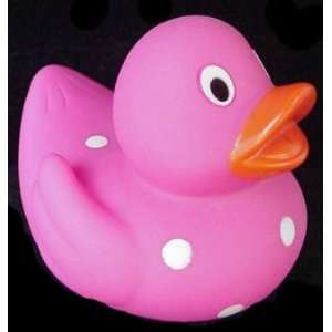  Mini Pink Polka Dot Rubber Ducky 