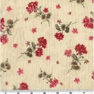  45 Wide Say It With Flowers Geraniums Natural Fabric By 