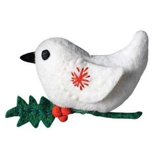  Fair Trade Holiday Holly Bird Ornament   White