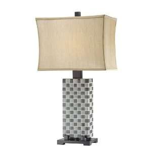  Checker Table Lamp with Casual Tiled Design and Painted 