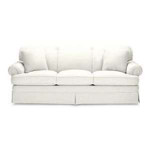   Rolled Arm, Skirted, Sofa 88, Classic Linen, White