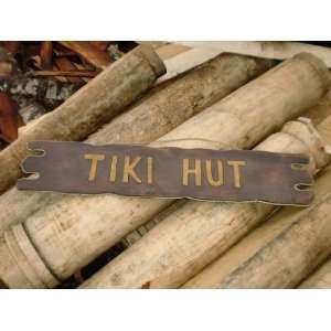 Tiki Hut Sign Drift Wood w/ Rope 40   Tropical Decor
