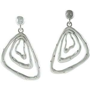  Diamond Dangle Earrings   Silver & 14K White 3/8Cttw 