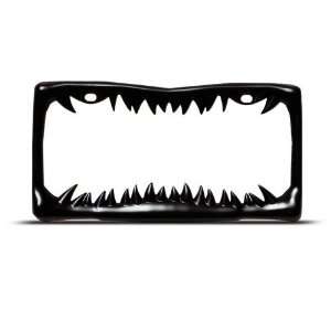  Black Metal Shark Teeth license plate frame Tag Holder 