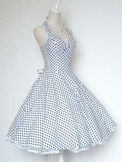 50s 60s Vintage Polka Dots Swing Jive Rockabilly Dress  