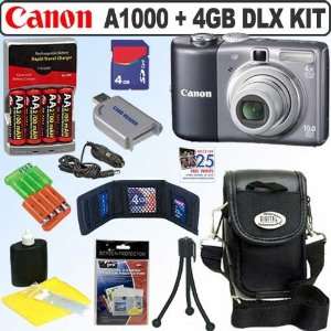  Canon Powershot A1000 IS 10MP Digital Camera Grey + 4GB 