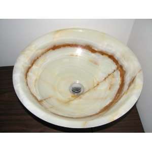    Rustic White Onyx Bathroom Sink Vessel Style
