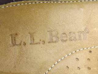 Mens shoes dark brown leather 10 D L. L.Bean moccasin slippers  