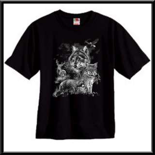 Wolf Bobcat Bear Deer Eagle Shirt S XL,2X,3X,4X,5X  