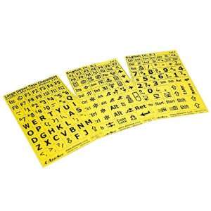  Computer Keyboard Labels Black Characters on Yellow 