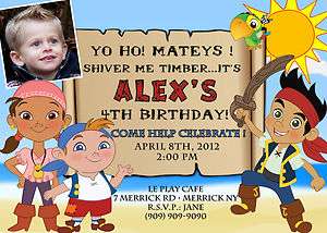 Jack & The Neverland Pirates Birthday Party Invitation   YOU PRINT 
